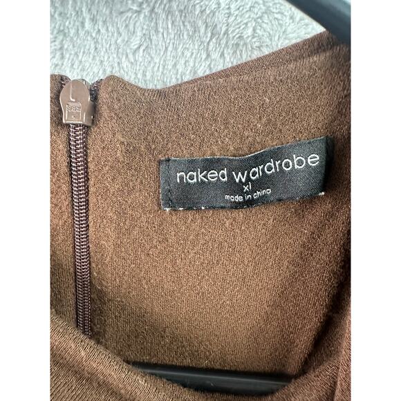 Naked Wardrobe Brown Sleeveless Sculpt Jumpsuit • Size XL - Picture 5 of 6